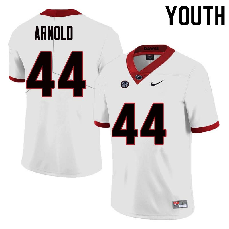 Georgia Bulldogs Youth Evan Arnold #44 White Stitched College UGA Football Jersey 23CS011HB